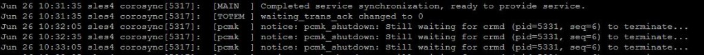 sample pcmk log SUSE cluster log - pcmk messages